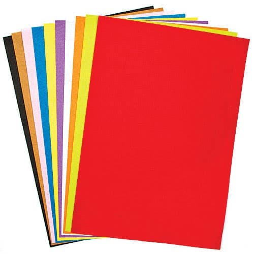A3 Felt Sheets Value Pack (Pack of 10) Sheet Size 29cm x 42cm, Easy Cut, 10 Assorted Colours