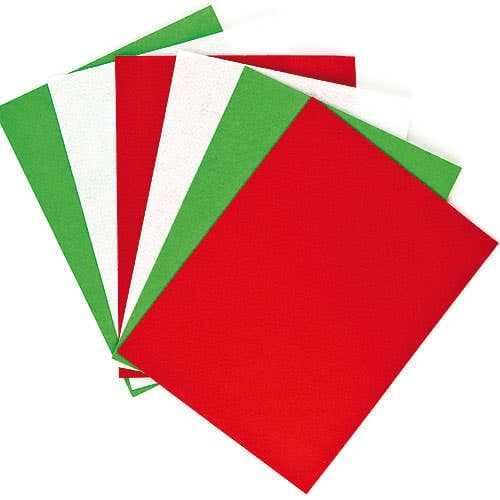 Festive Felt Sheets Value Pack (Pack of 10) Christmas Craft Supplies 3 assorted colours