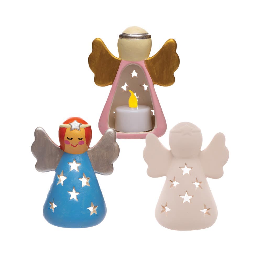 Angel Ceramic Tealight Holders (Box of 3) Craft Kits For Kids