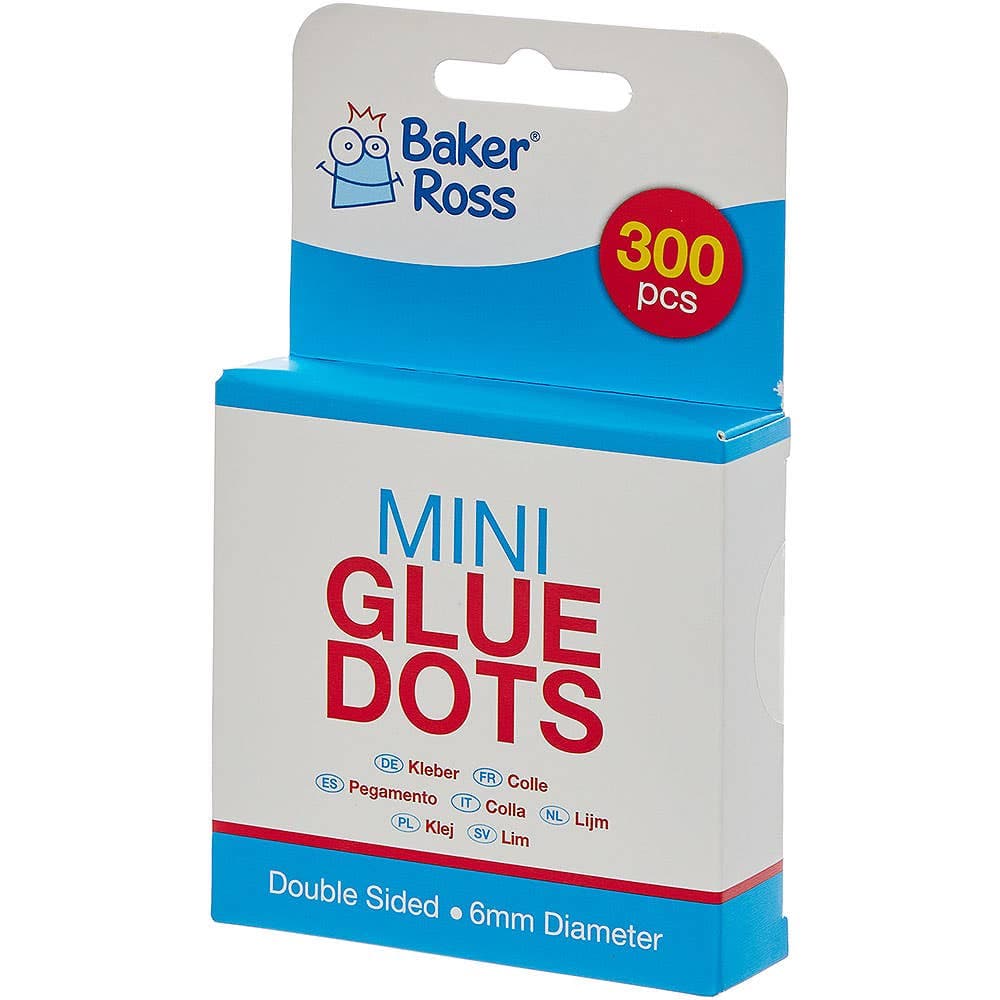 Mini Craft Glue Dots 6mm (Pack of 300) 6mm Diameter Dots, Double Sided, Acid-Free, Glues & Adhesives