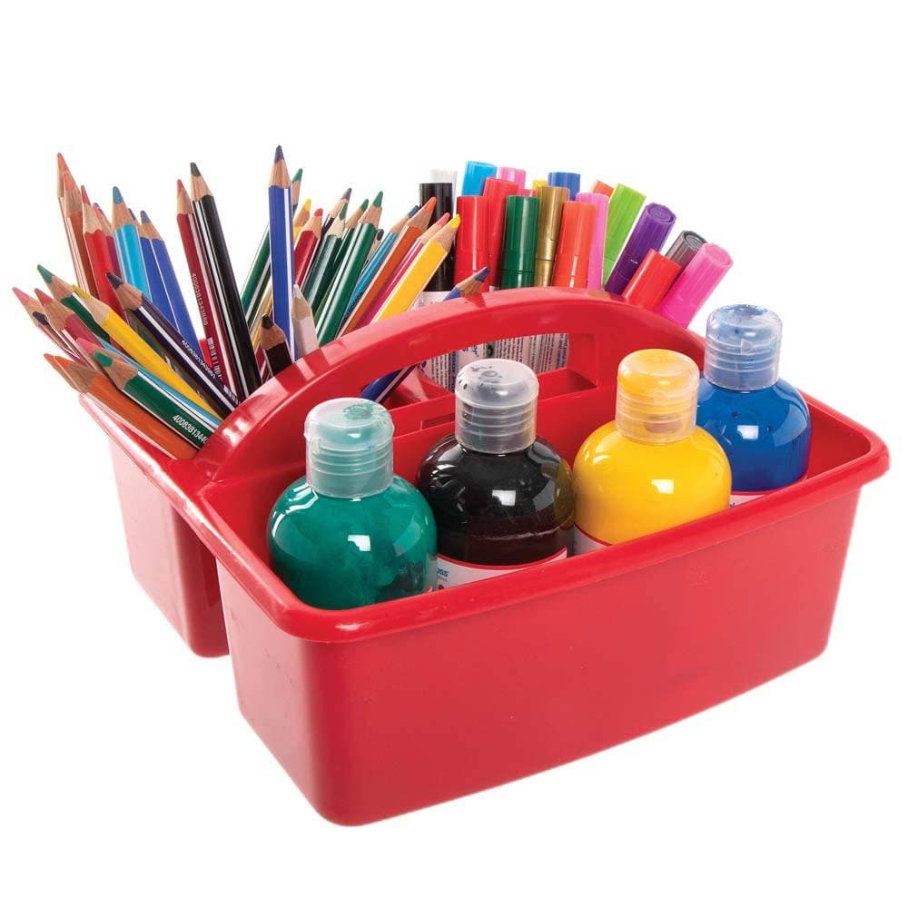 Art Storage Caddy (Pack of 4) Art Supplies, Size 21.5cm x23.5cm x 12.5cm, 4 Assorted Colours