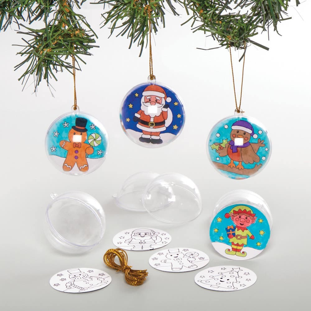 Christmas Colour-in Baubles (Pack of 8) Christmas Crafts