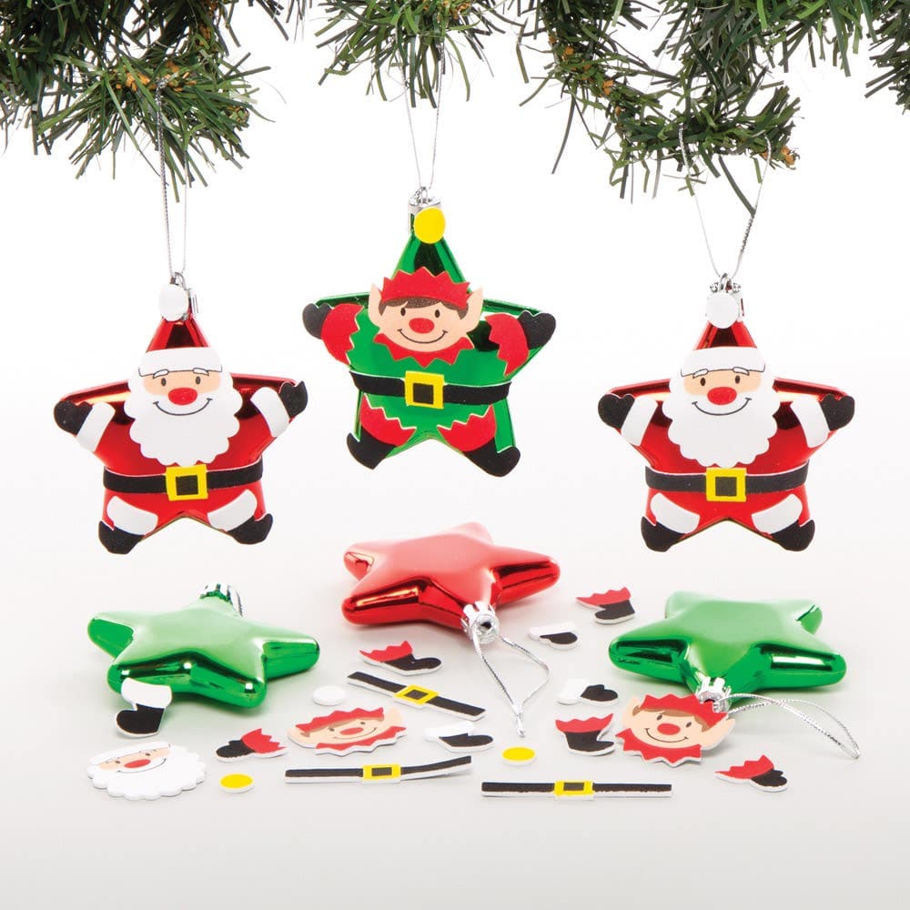 Santa & Christmas Elf Star Bauble Kits (Pack of 6) Christmas Crafts