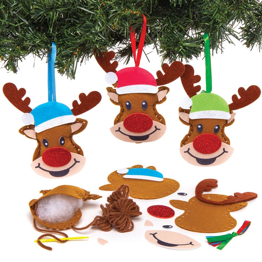 Reindeer Decoration Sewing Kits (Pack of 3) Christmas Crafts