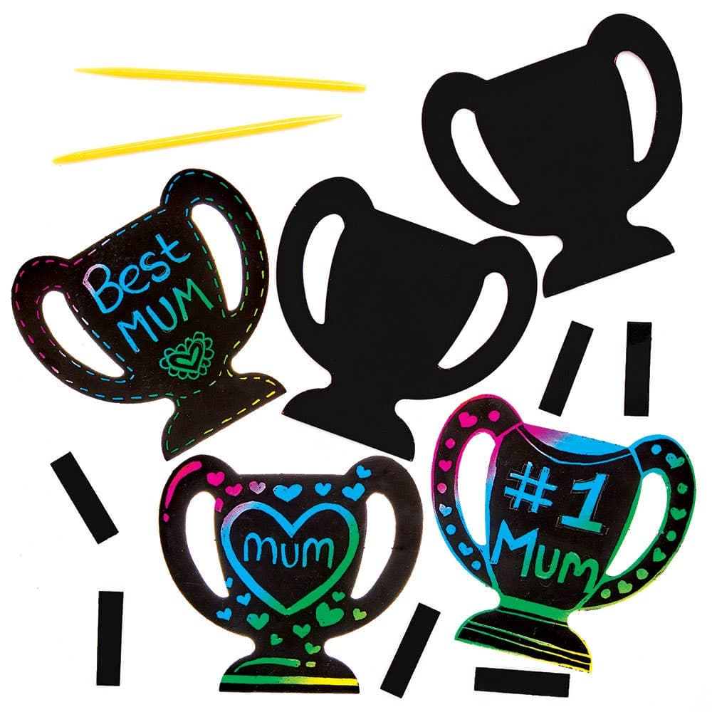 Trophy Scratch Art Magnets (Pack of 10) Art Craft Kits