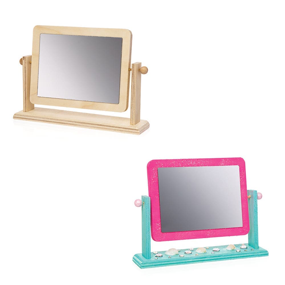 Mini Wooden Vanity Mirror Kits (Pack of 2) Craft Kits For Kids