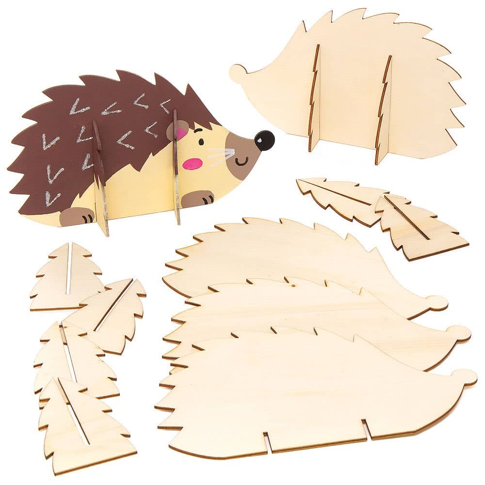 Stand-Up Wooden Hedgehogs (Pack of 6) Decoration Craft Kits