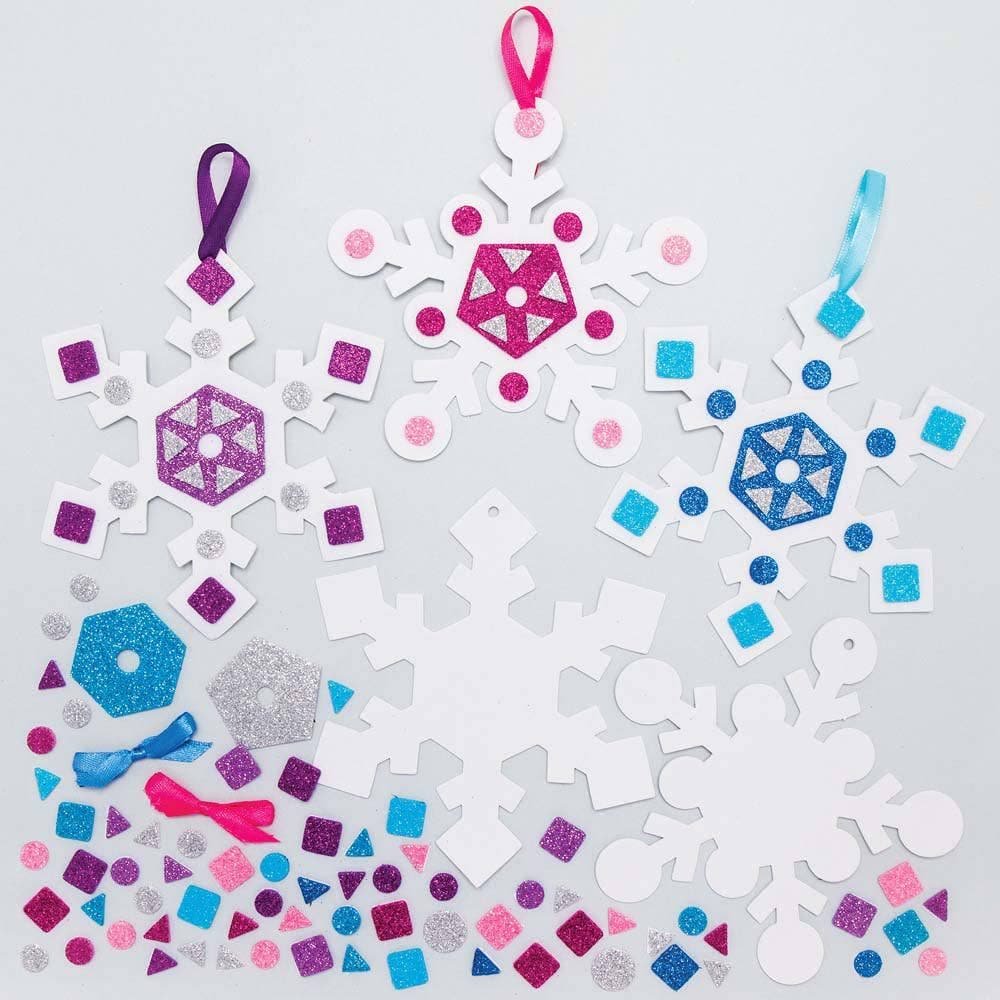 Snowflake Foam Mix & Match Decoration Kits (Pack of 8) Christmas Crafts
