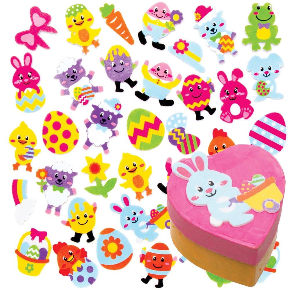 Easter Foam Stickers (Pack of 120) 40 Assorted Designs, Easy Peel, Stick & Decorate