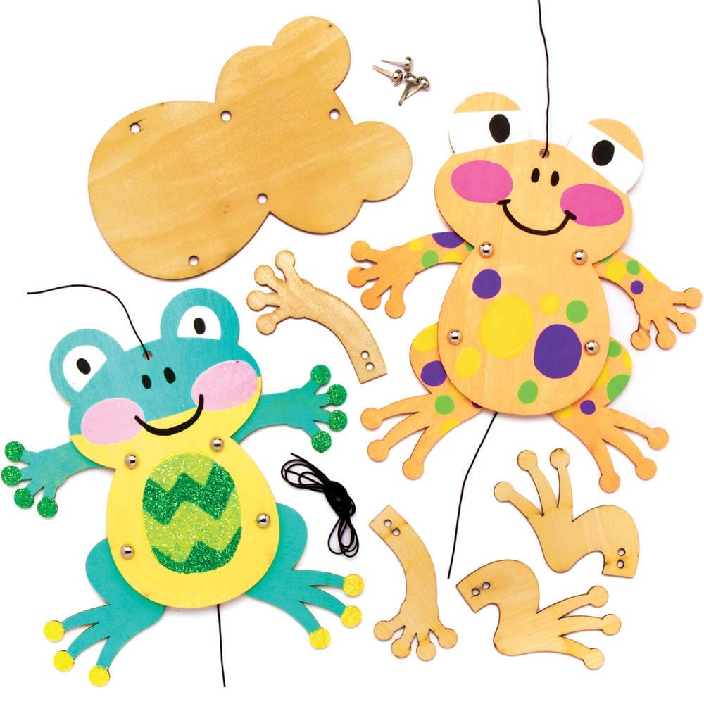 Frog Wooden Puppet Kits (Pack of 4) Art Craft Kits