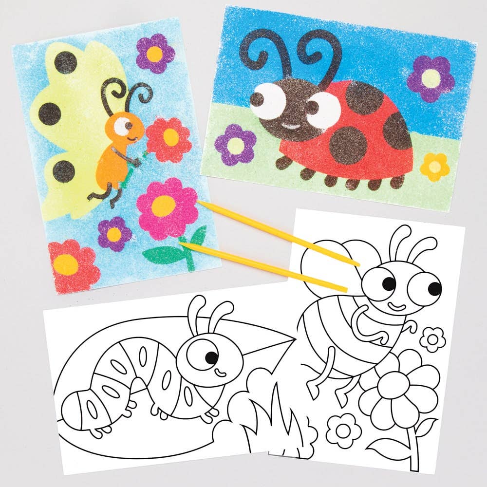 Insect Bug Sand Art Pictures (Pack of 8) Art Craft Kits