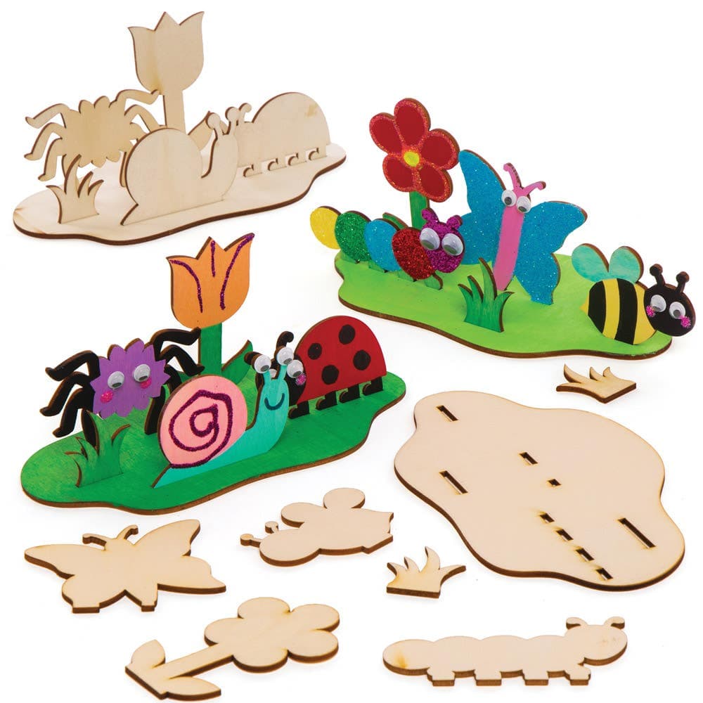 Wooden Insect Bug Scene Kits (Pack of 4) Decoration Craft Kits