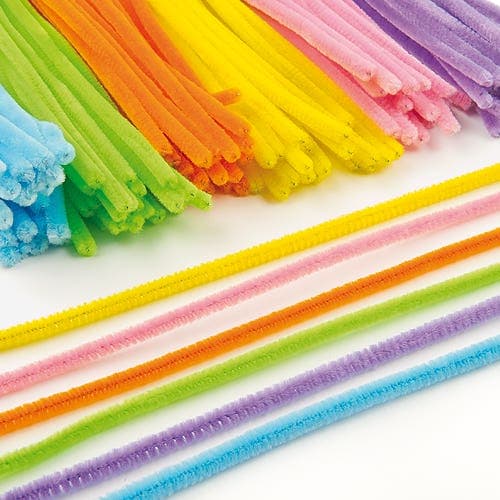 Brights Pipe Cleaners Value Pack (Pack of 120) Craft Embellishments 6 assorted colours - Pink, Yellow, Orange, Green, Turquoise and Lilac