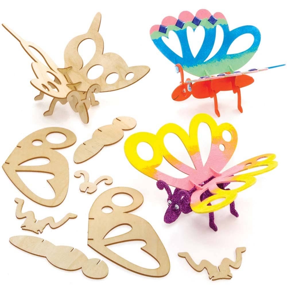 Butterfly 3D Woodcraft Kits (Pack of 5) Art Craft Kits
