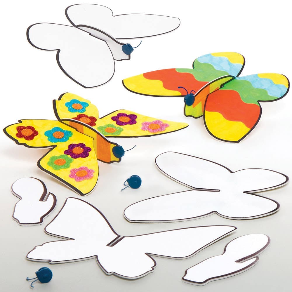 Butterfly Colour-in Flying Plane Kits (Pack of 10) Pocket Money Toys