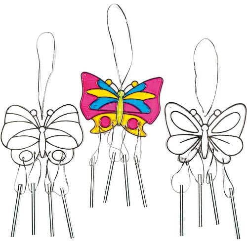 Butterfly Suncatcher Windchimes (Pack of 3) Nature Craft Kits