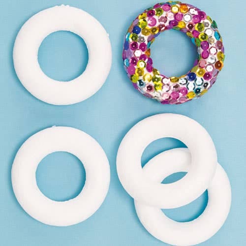 Polystyrene Craft Rings (Pack of 10) Craft Blanks & Bases, 9cm Diameter