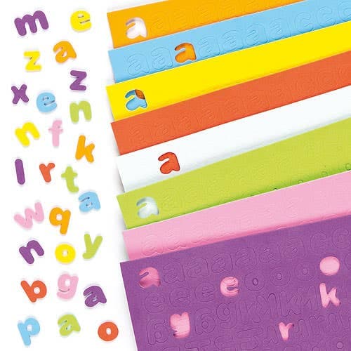 Self-Adhesive Foam Lower Case Letters (Pack of 1100) Craft Embellishments Assorted colours