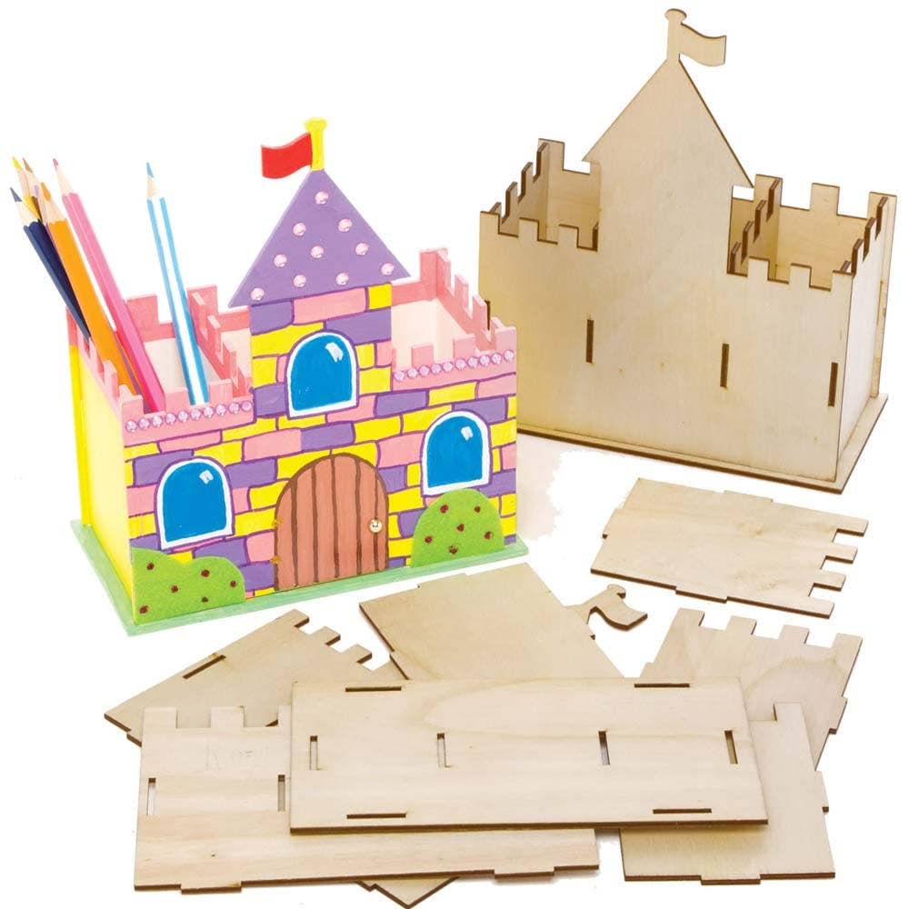 Castle Wooden Pen Pot Kits (Pack of 2) Art Craft Kits