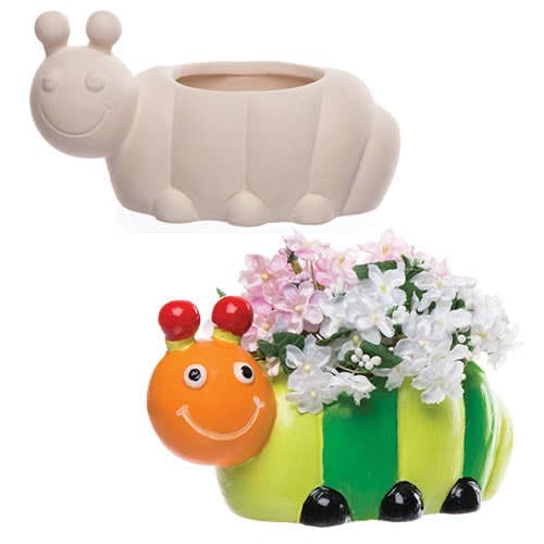 Caterpillar Ceramic Flowerpots (Box of 2) Nature Craft Kits
