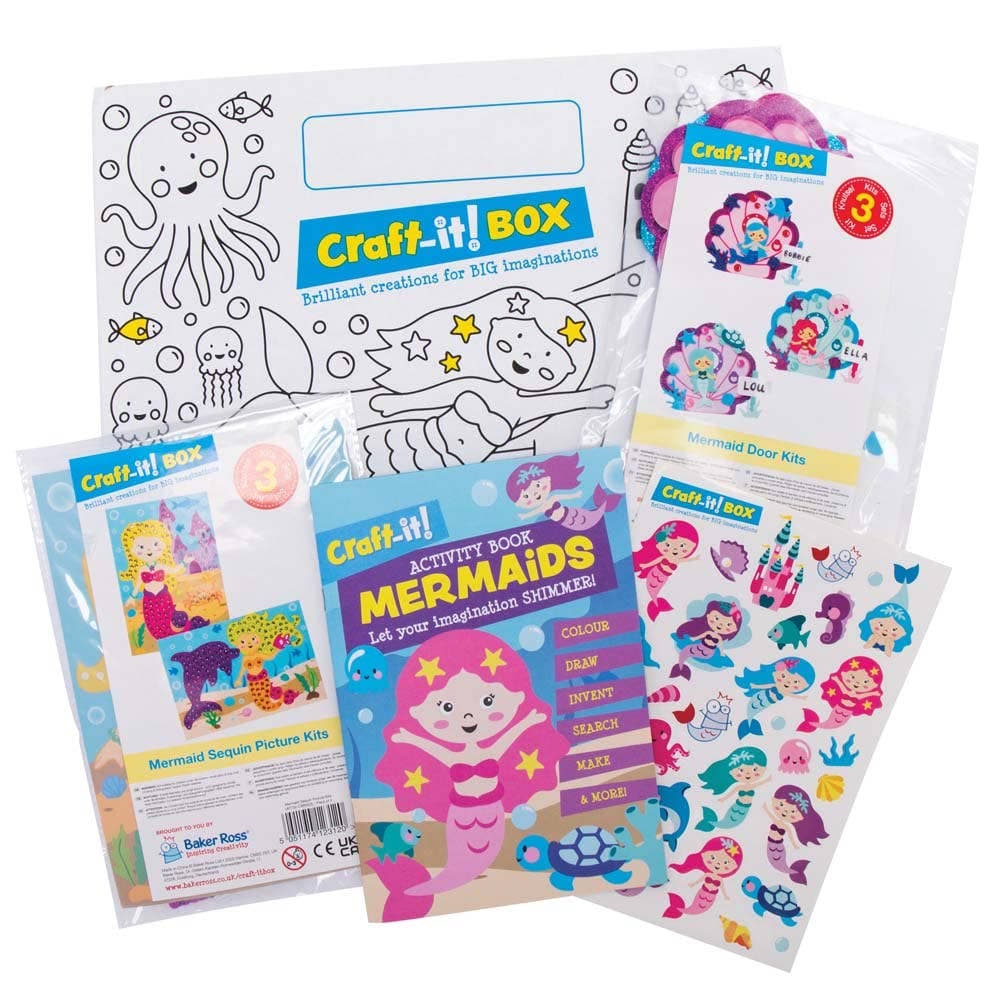 Baker Ross Mermaid Craft-it! BOX (Each) Fun & Educational Crafts With Activity Book