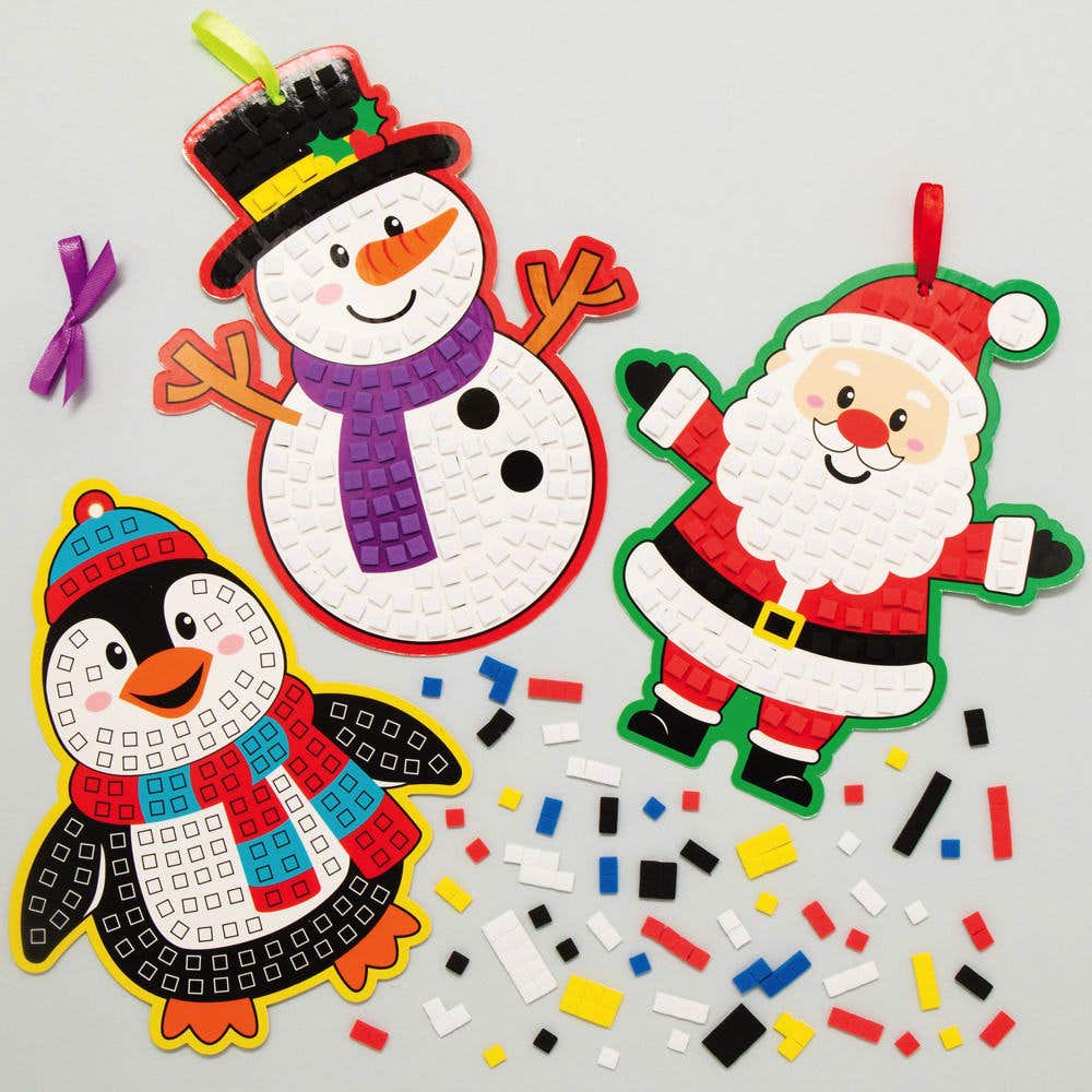 Christmas Foam Mosaic Decoration Kits (Pack of 5) Christmas Crafts