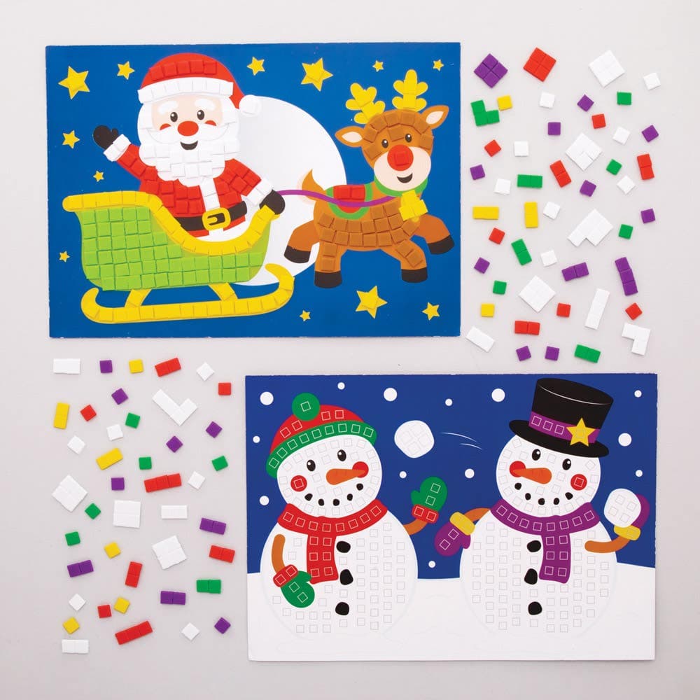 Christmas Mosaic Picture Kits (Pack of 4) Christmas Crafts
