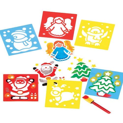 Festive Stencils (Set of 6) Christmas Craft Supplies