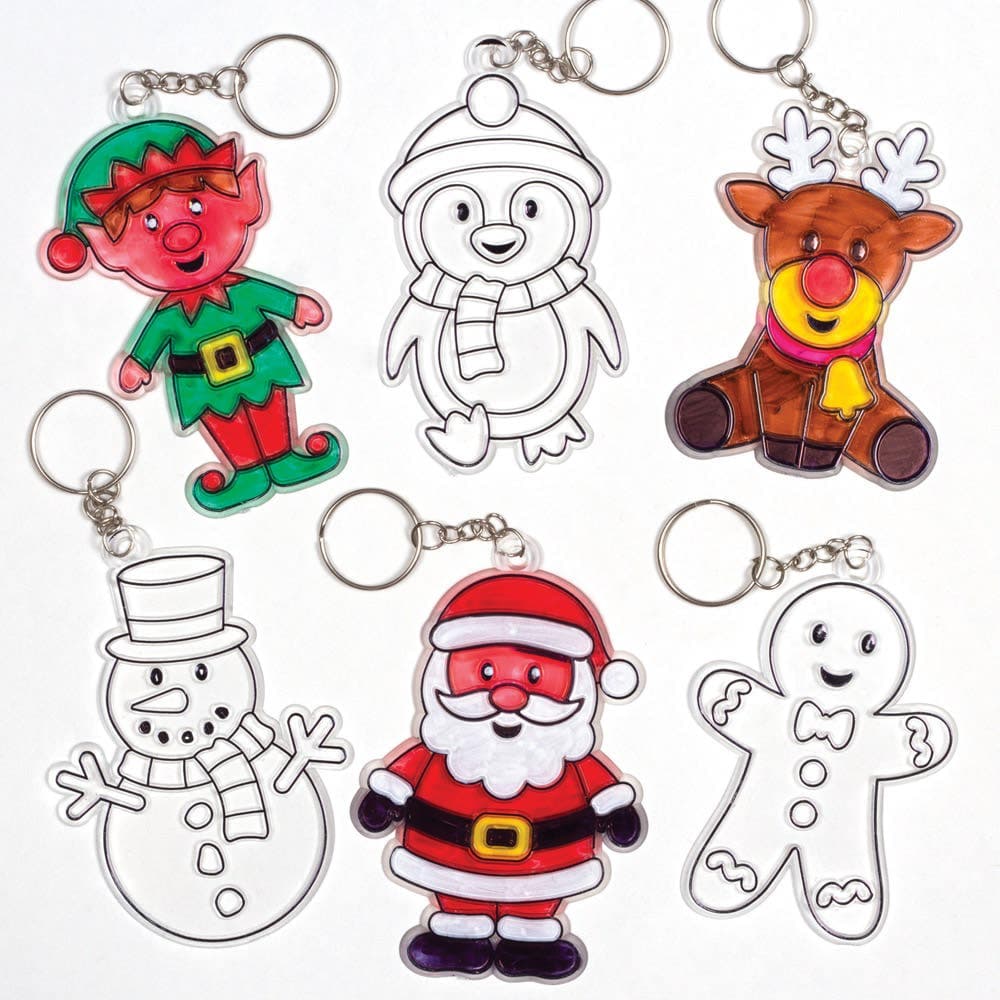 Christmas Suncatcher Keyrings (Pack of 6) Christmas Crafts