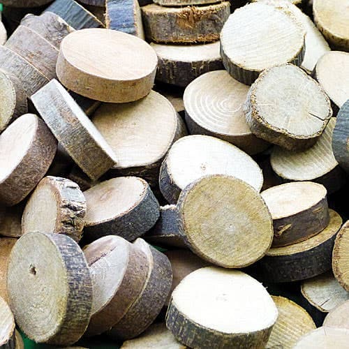 Circular Branch Offcuts (Per Pack) Natural Craft Materials, Approx 25 Pieces Per Pack, Size Approx 3cm-5cm,