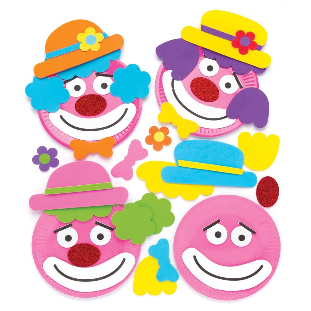Clown Plate Decoration Kits (Pack of 4) Decoration Craft Kits