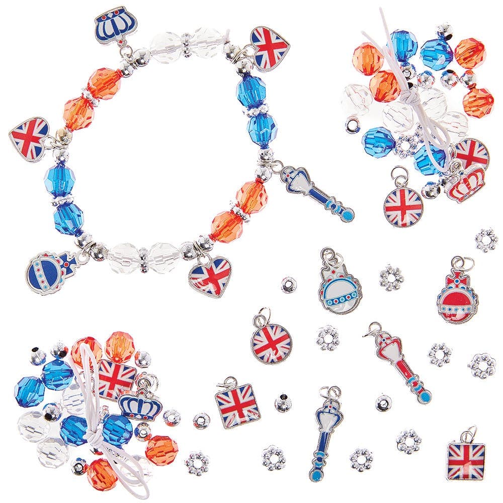 Royal Charm Bracelet Kits (Pack of 3) Jewellery Making Kits, Jewels & Charms Included, Crafts For Kids