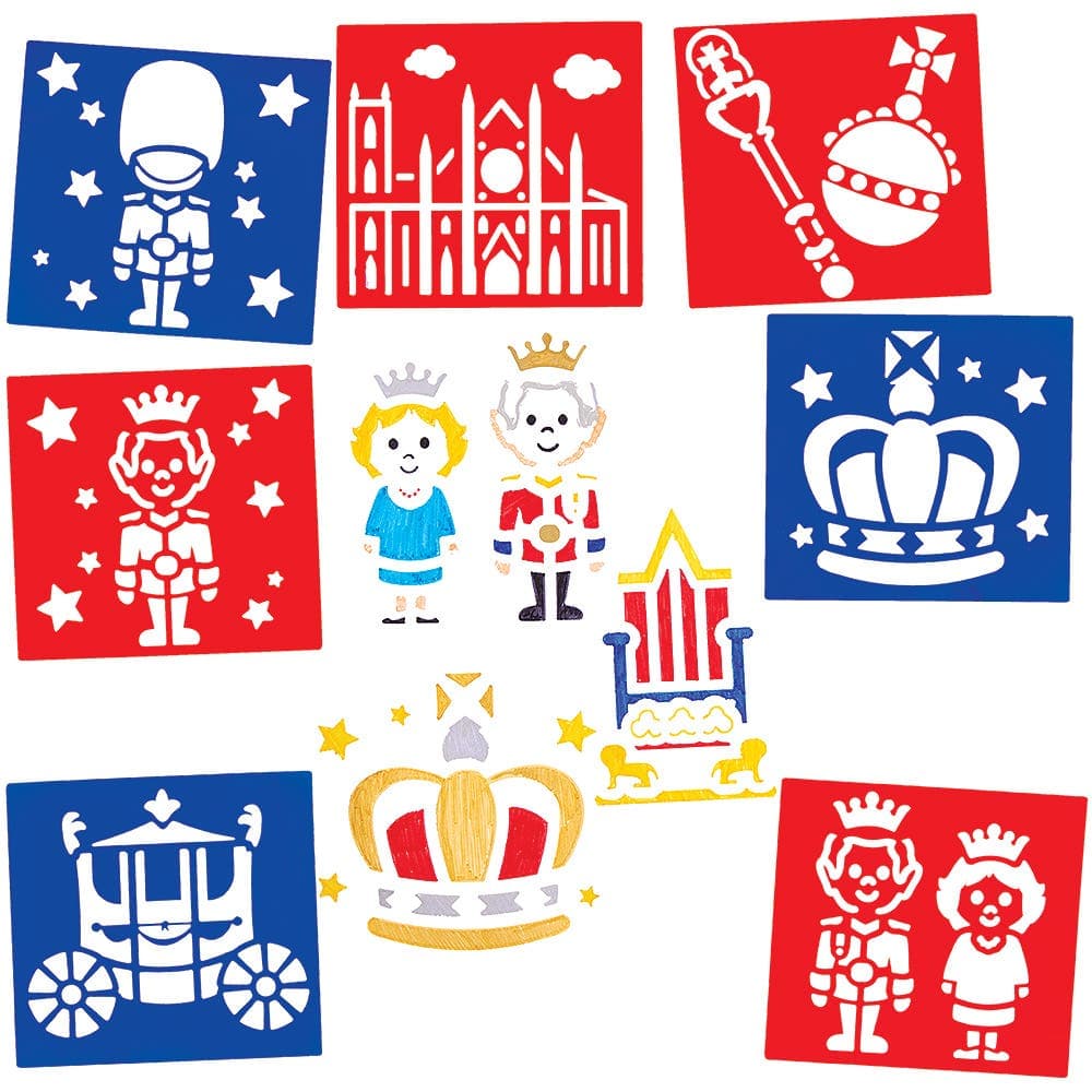Royal Stencils (Pack of 10) Craft Supplies, 10 Assorted Designs, Washable Plastic