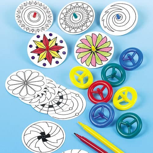 Spinning Top Kits (Pack of 12) Pocket Money Toys Assorted colours