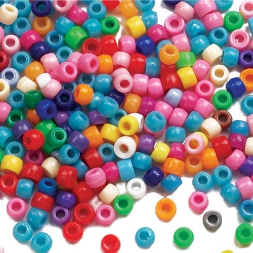 Coloured Beads Value Pack (Pack of 600) Assorted Colours, Bead Size 6mm, Jewellery Making