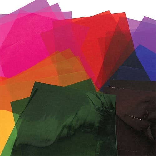 Coloured A4 Cellophane Sheets (Pack of 36) 6 Assorted Colours, Easy Cut, Party Bag Fillers