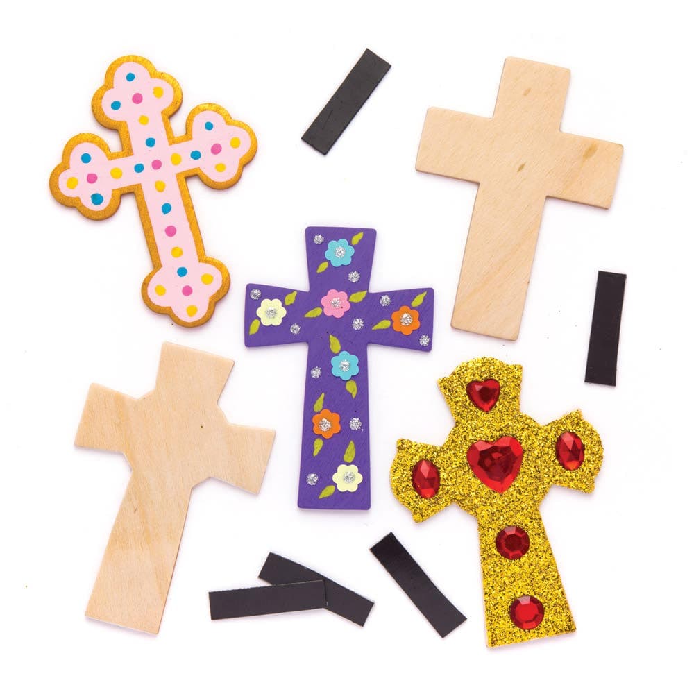 Cross Wooden Magnets (Pack of 10) Decoration Craft Kits