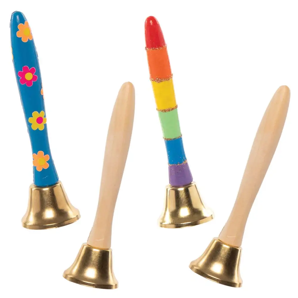 Design Your Own Wooden Hand Bells (Pack of 4) Decoration Craft Kits