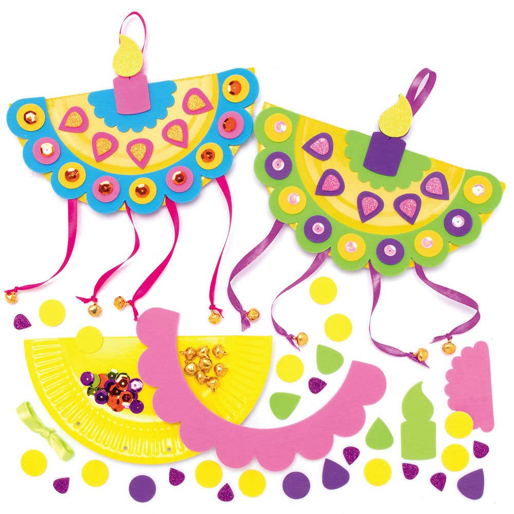 Diwali Plate Decoration Kits (Pack of 4) Decoration Craft Kits