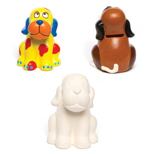 Dog Ceramic Coin Banks (Box of 2) Decoration Craft Kits