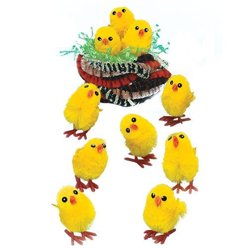 Mini Fluffy Chicks (Pack of 12) Easter Craft Supplies