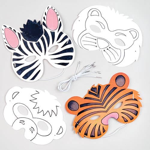 Animal Colour-in Masks (Pack of 8) Decoration Craft Kits