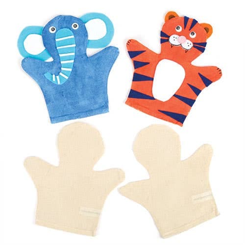 Fabric Hand Puppets (Pack of 6) Design Your Own, Size 21.5cm, Crafts For Kids