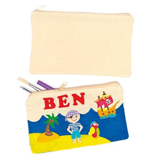 Fabric Pencil Cases (Pack of 5) Art Supplies, Art Materials