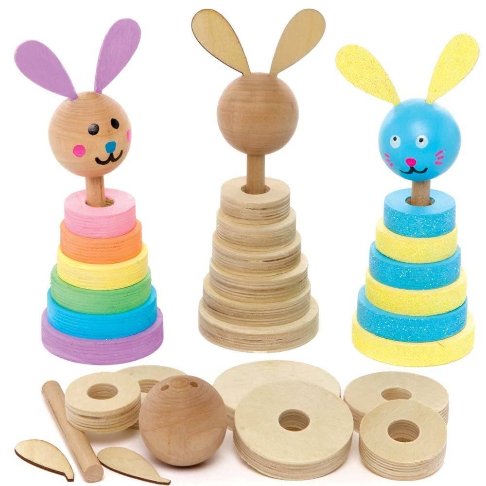 Bunny Wooden Stacking Kits (Pack of 2) Easter Crafts For Kids