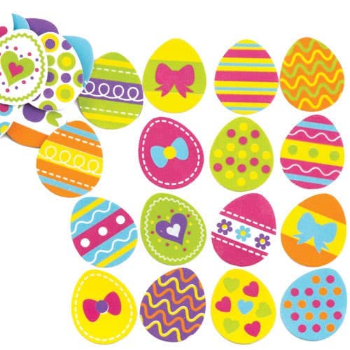 Easter Egg Foam Stickers (Pack of 125) Easter Craft Supplies, 25 Assorted Designs, Card Making & Crafts