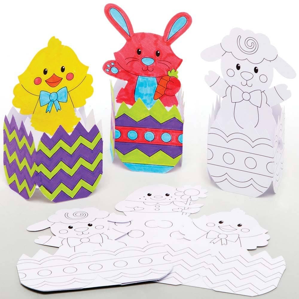 Easter Egg Pop-up Colour-in Cards (Pack of 10) Easter Crafts For Kids