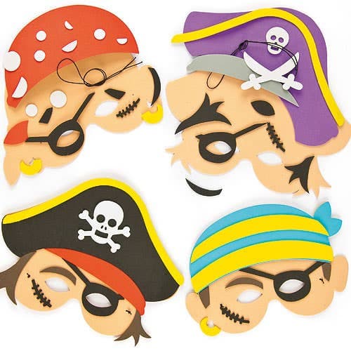Pirate Foam Mask Kits (Pack of 4) Art Craft Kits