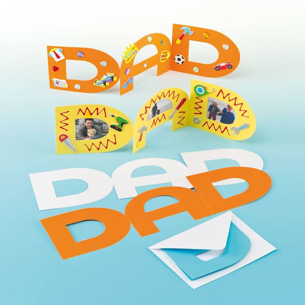 DAD Greeting Card Blanks (Pack of 8) Craft Blanks & Bases Assorted colours