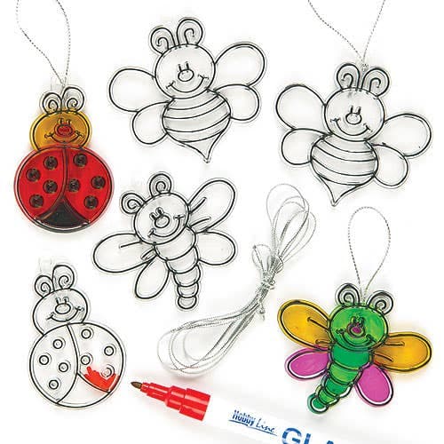 Insect Bug Mini Suncatcher Decorations (Pack of 12) Decoration Craft Kits